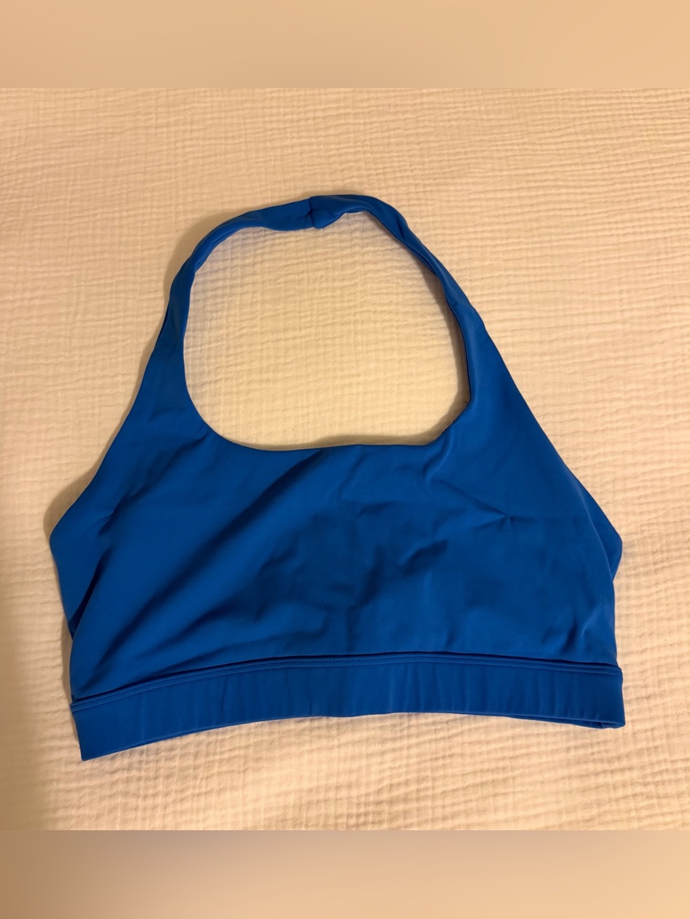 Blue Halter Sports Bra